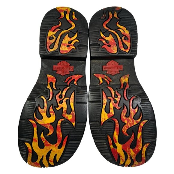 Harley Davidson Vintage Womens Flame Motorcycle Ankle Boots Black/Red sz 6 - Picture 8 of 9